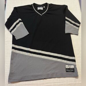 SWEAT CREW NYC Men’s  3/4 Sleeve T-Shirt by SWEAT THE STYLE, Black/Grey, Size S